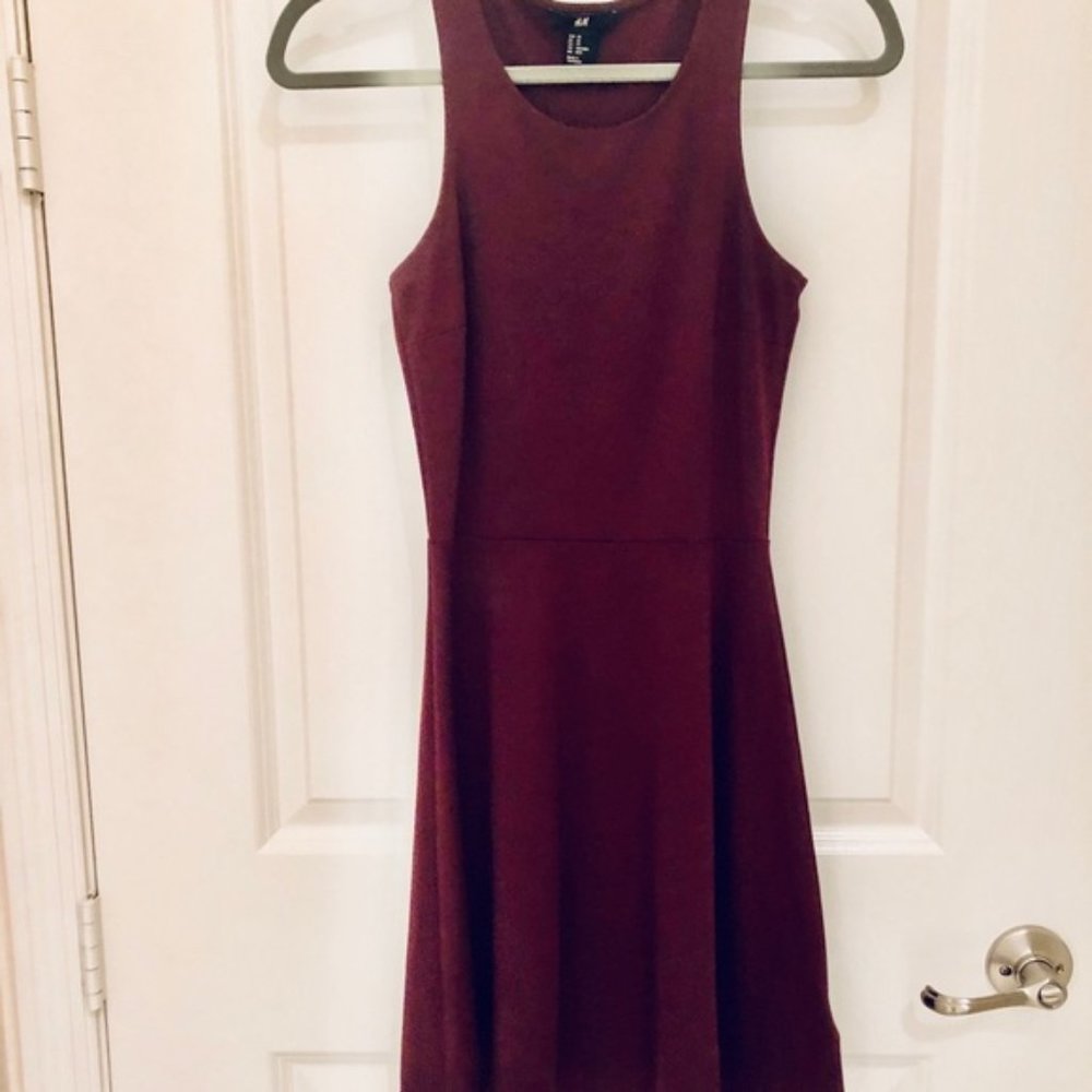 H&M Plum Sleeveless Skater Dress